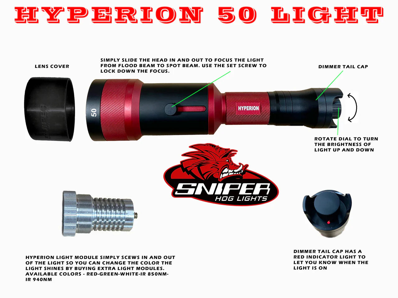 Sniper Hog Lights Hyperion 50 Gun Hunters Kit