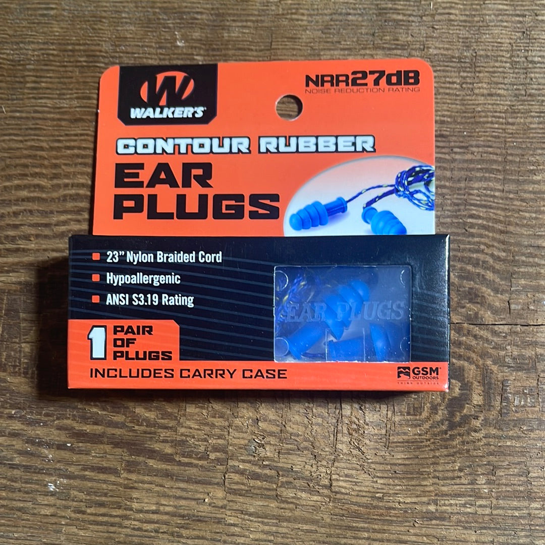 Walkers Contour Rubber Ear Plugs-1 Pair