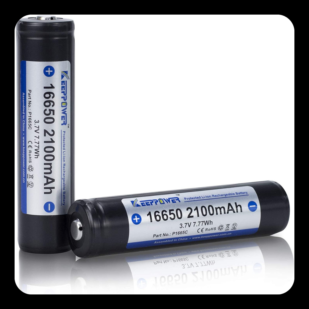 KeepPower 16650 Protected Li-ion Rechargeable Batteries (2 Pack) P1665C