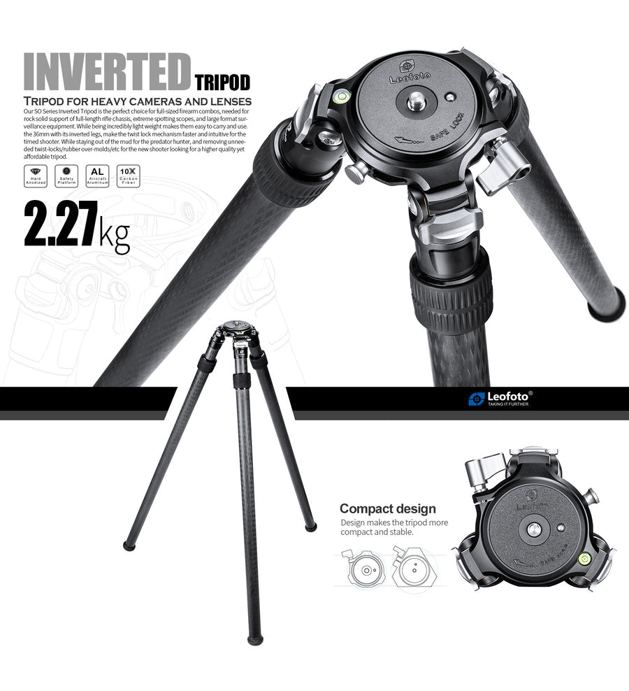 Leofoto SO-362C SOAR Series Carbon Fiber Tripod Inverted Legs