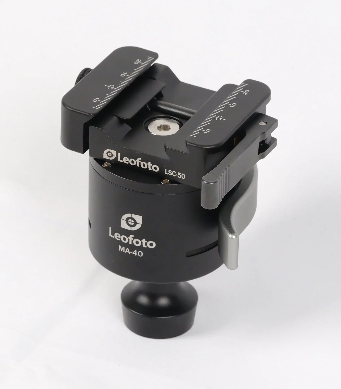 Leofoto MA-40SC Rifle 40mm Lever-Control Rapid Lock Ball Head With Dual Arca / Picatinny Clamp
